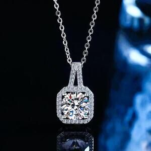 Necklace Artistic Shiny Square Stainless Steel